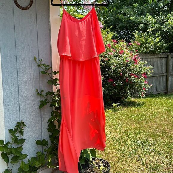 🦋Mossimo Coral sundress sleeveless Maxi dress. With side slit size M NWT - Picture 5 of 13